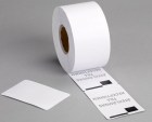 Besöksbiljetter, Text "ÅTERLÄMNAS TILL RECEPTIONEN", Rulle, DT, Läsmärke (Blackmark), 54x86Ø38 mm, 